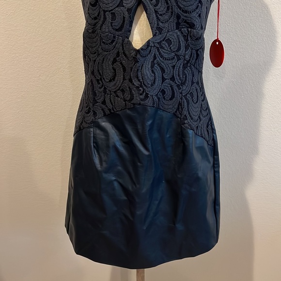 Eva Franco Faux Leather Twofer Dress - Picture 3 of 8